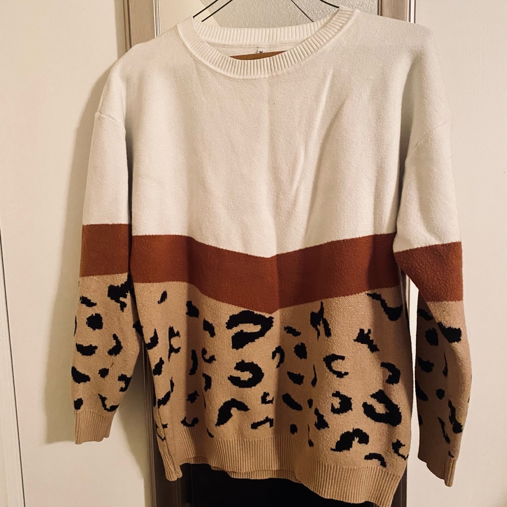 Cream and Leopard sweater